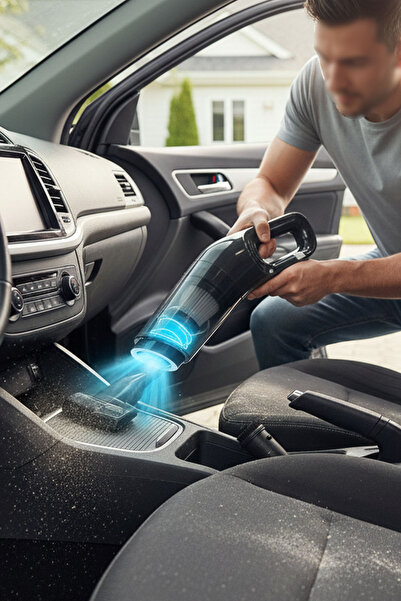 TechnoStation 5 Başlıklı Yeni Nesil Araç İçi Süpürge Oto Temizleme Süpürgesi ...