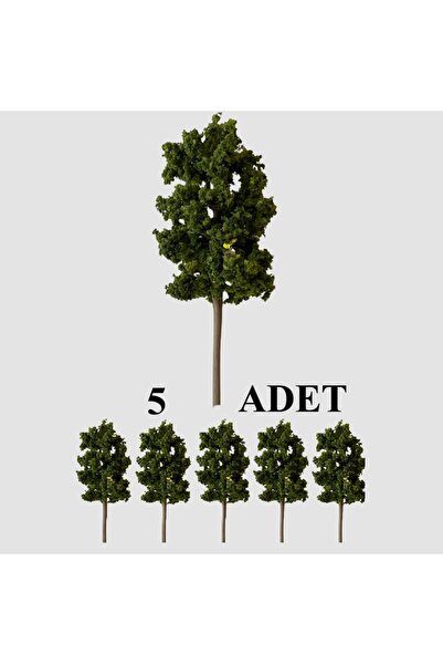 maketsunum 9 CM 5 ADET YASSI FORMLU YAZ YEŞİLİ MAKET AĞACI