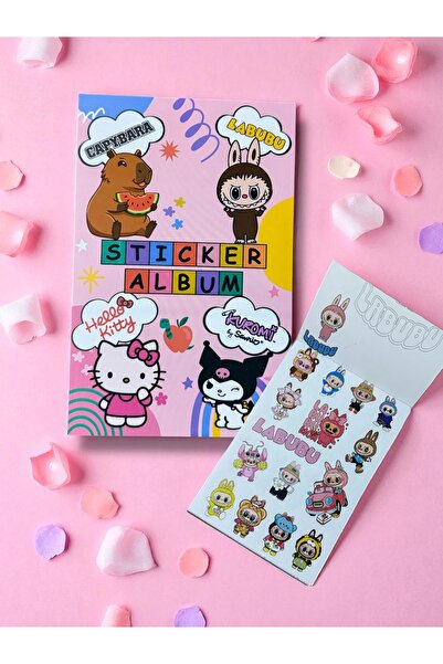EBY STORE Labubu,Hello Kitty,Kuromi,CapyBara Sticker Albümü, CapyBara Sulu Sticker Seti ve MojMoj Sukuşi Pati