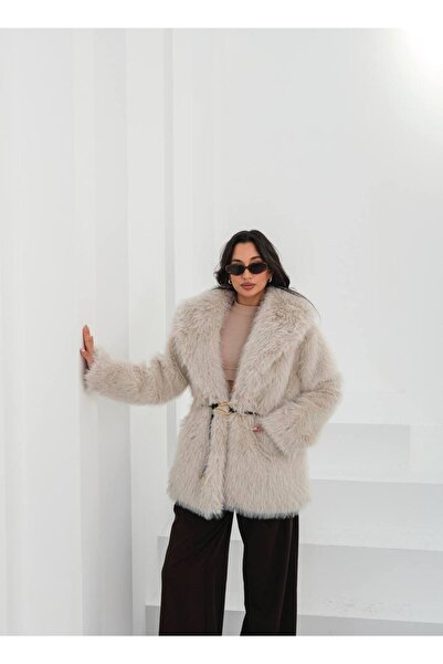 sinemkivanc co ZR Model Kemerli Kürk Mont