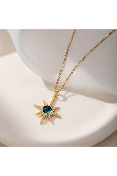 TREND COLLECTİON Kadın Paslanmaz Çelik Gold Zincir Kuzey Yıldızı Kolye