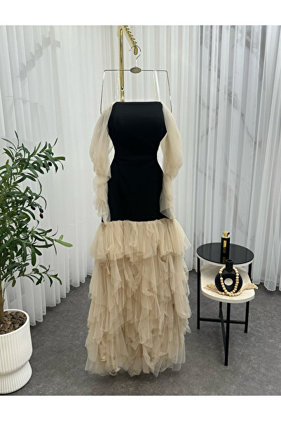 Viola Black and beige tulle dress