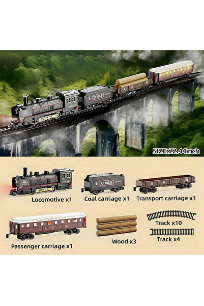 Gepettoys TREN SETİ RETRO VAGONLARI IŞIKLI SESLİ LÜX TREN