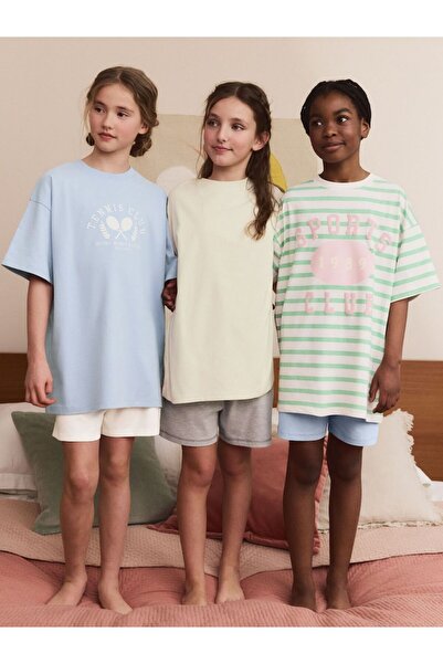 Next Baby Cotton Blue / Green Short Sleeve Shorts Top and Bottom Set