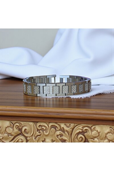 hira jewelery Paslanmaz Çelik Erkek Bileklik Seti – Siyah ve Gümüş Kelepçe Mo...