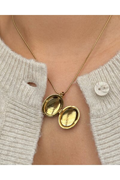 kems jewels Renkli Çiçek Model Altın Kaplama Çelik Kolye