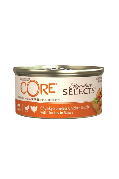 CORE ويلنس كور سيجنيتشر طعام رطب ديك رومي مع الدجاج بالصلصة 80غ