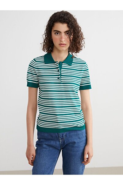 LC Waikiki XSIDE Pulover tricotat pentru femei cu guler polo cu dungi