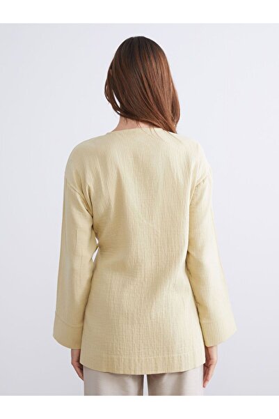 LC Waikiki Lcwaikiki Classic Double Breasted Collar Textured Women's Kimono