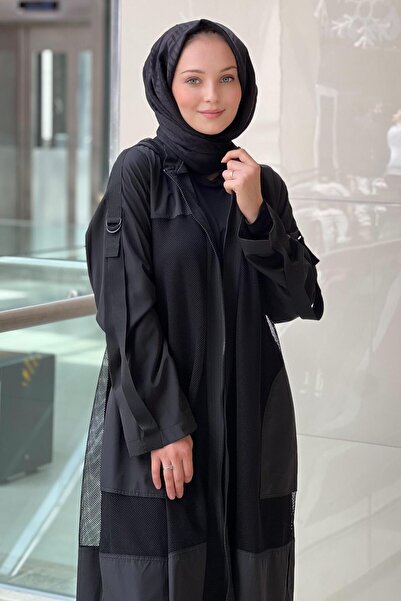 Nurcan Çetin Hooded Mesh Inside-Out Tunic Hat Set