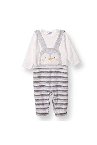 Bebetto Erkek Bebek Yenidoğan Salopet-Sweatshirt Çıtçıtlı Happy Penguin Bisik...