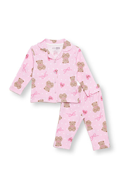 ebebek Hello Baby HelloBaby Kız Bebek Uzun Kol Pijama Takımı İnterlok Düğmeli...