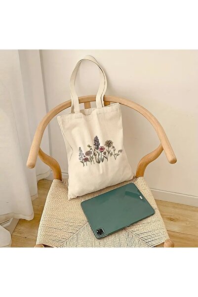 l'eivor Minimal Flowers Printed Women's Organic Cotton Hambez Bag