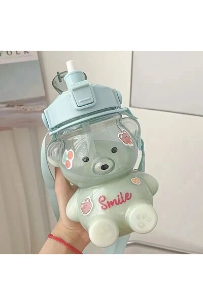 Mikasso Çocuk Pinterest Ayıcıklı Matara 1000 ML Su, İçecek Matarası, Suluk, O...