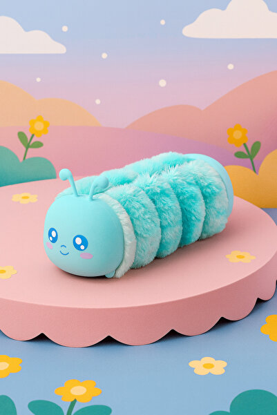 teknotrust Sevimli Tırtıl Tasarımlı Silikon Peluş Kalemlik, Okul ve Ofis İçin...