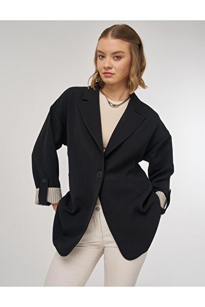 KYR Foldable Cuffs Blazer Jacket Black