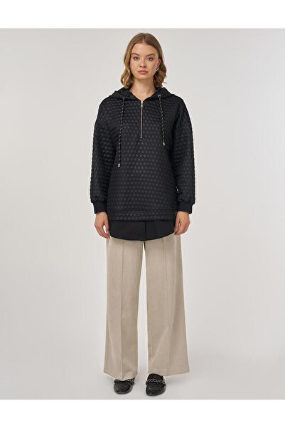 Kayra Φούτερ με υφή μαύρο