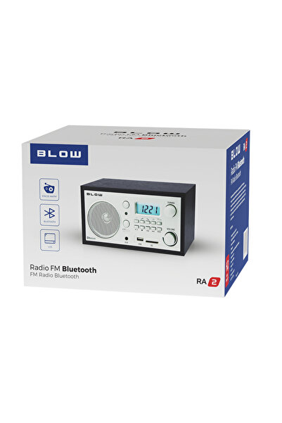 Blow AM/FM radio, Bluetooth, RA2 11268, LCD display, USB port, SD port, alarm clock, gray with brown