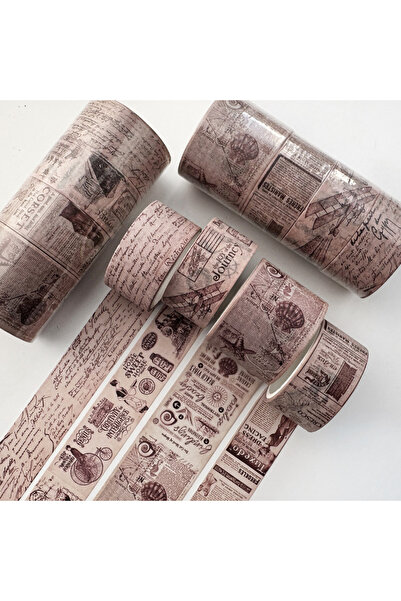 Choice1 مجموعة من 4 قطع من أشرطة واشي الرجعية، خريطة سكرابوكينغ، شريط لاصق مز...