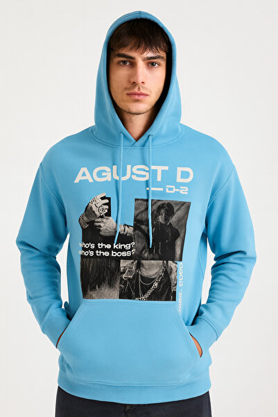 CLASSY.MODA Φούτερ με κουκούλα AGUST D - Τσέπη καγκουρό - Άνετο unisex hoodie με 3 κλωστές