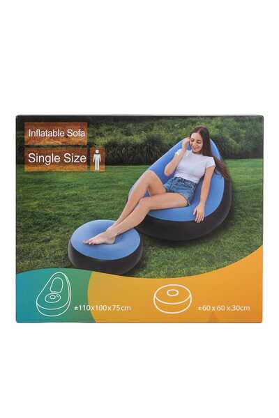 MNAR Inflatable Sofa Chair with Footrest & Pump – Portable Single Lounge Seat