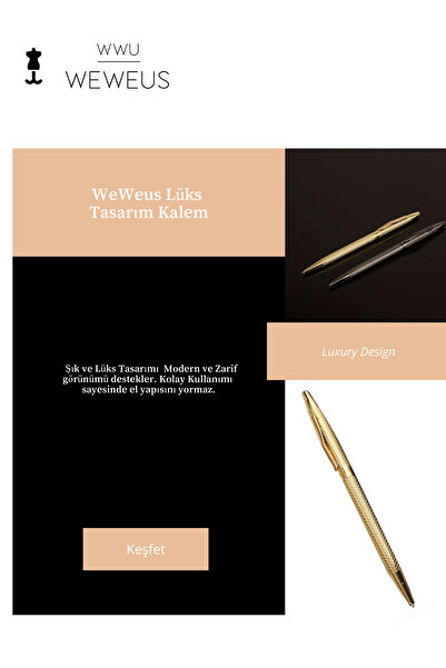 Weweus Gold Ultra Lüks Tükenmez Kalem