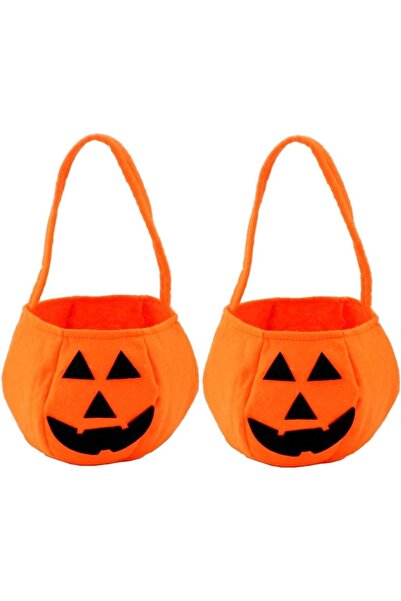 Qasimof Set de 2 pungi de Halloween Qasimof, textil, portocaliu/negru, 28 x 20 cm