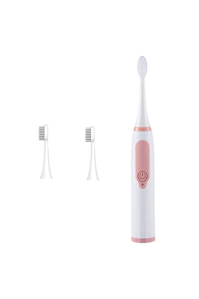 Choice1 فرشاة أسنان كهربائية سونيك باللون الوردي للرجال والنساء للبالغين للاستخدام المنزلي غير قابلة لإعادة الشحن، شعر ناعم IPX6 وات