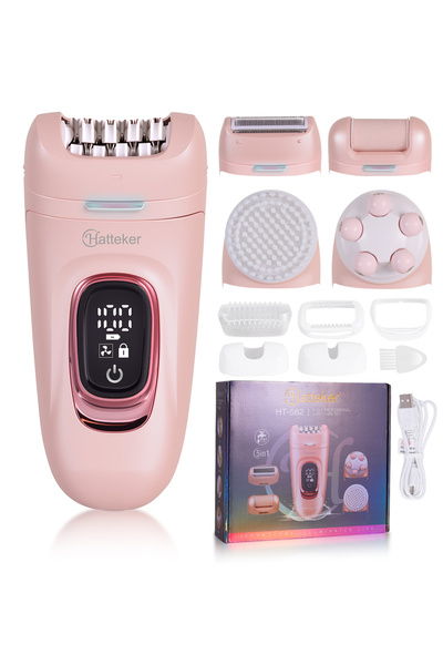 Choice ماكينة إزالة الشعر 5 في 1 من بينك هاتيكر للنساء، للجسم والبكيني والوجه، قابلة لإعادة الشحن عبر USB، محمولة