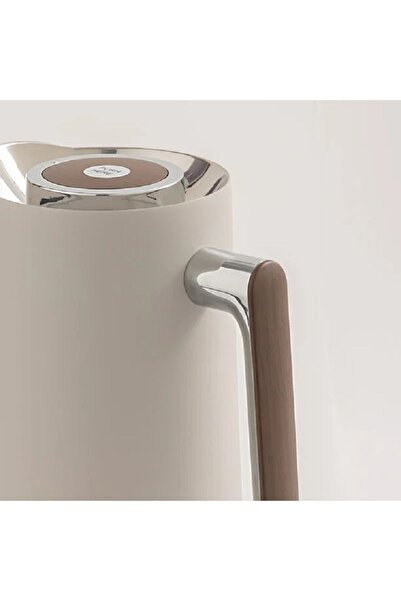 Dallaty 1L light grey steel vacuum flask with wooden handle