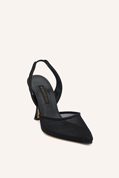 MARCATELLI Siyah Saten Nirvana Stiletto Ayakkabı