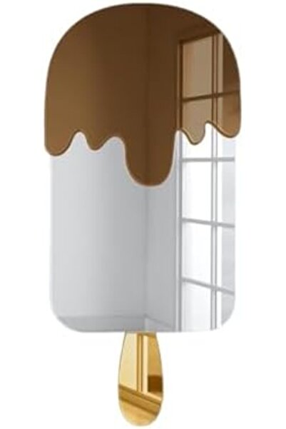 Slasa Wall Mirror in Ice Cream Design by - 16 x 7 Inch, Chocolate Drip, 3D Acrylic Home Decor