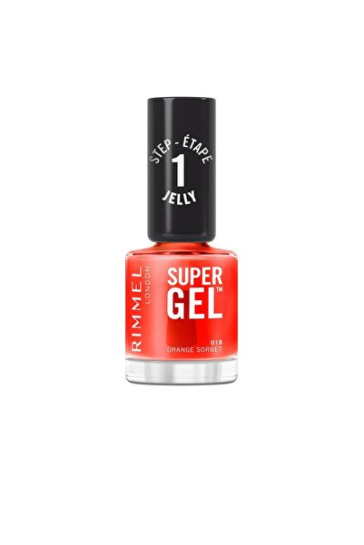 RIMMEL LONDON Lac de unghii cu efect de gel, SUPER GEL, 18 orange sorbet, 12 ml