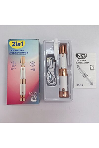 Choice BZ-216 Gold 2 IN 1 Rechargeable Epilator Electric Eyebrow Trimmer Female Body Facial Lipstick Shape