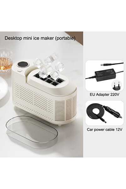 Choice EU WHITE 110V-220V Portable Small Ice Maker Mini Home Dormitory Office Camping 12V Car Cube Ice Auto