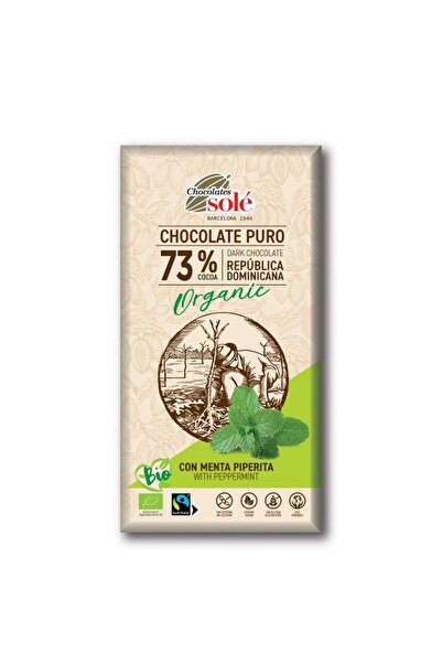 Chocolates Sole Ciocolata neagra cu menta bio si fairtrade 73% cacao, 100g