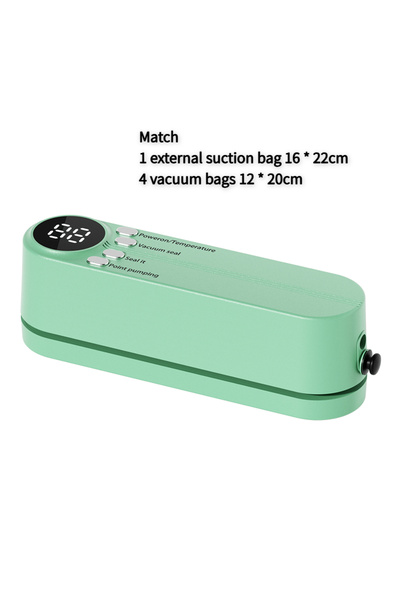 Choice1 آلة تغليف الطعام المحمولة الأوتوماتيكية بالكامل Green 2025 Mini Wireless Vacuum Sealing Machine، USB Home
