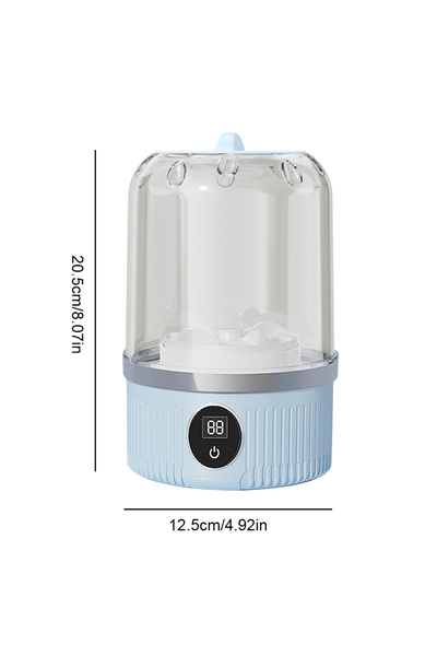 APWIKOGER غسالة ملابس داخلية صغيرة زرقاء قابلة لإعادة الشحن 1 لتر غسالة كهربائية منزلية صغيرة لاسلكية