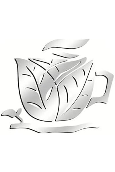 Slasa Silver Reflective Coffee Cup Wall Sticker from - 18x20 cm | Self-Adhesi...
