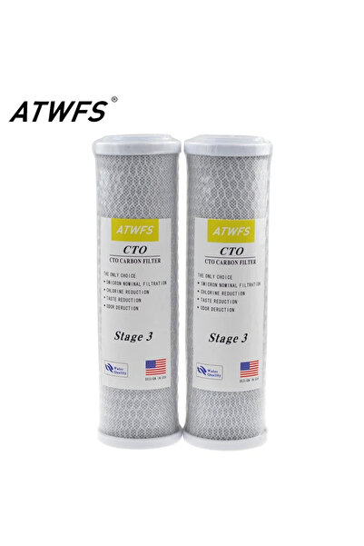 Choice 2 قطعة فلتر مياه عالمي من الكربون النشط، فلتر مياه كتلة CTO مقاس 10 بو...
