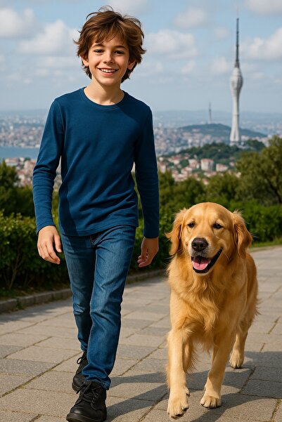 Cloise Indigo Children's Long Sleeve T-Shirt Girls - Boys Unisex 100% Cotton