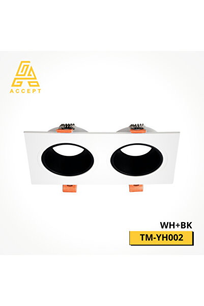 BAB Double Anti-Glare Frame Spotlight White with Black Reflector 7cm per Opening