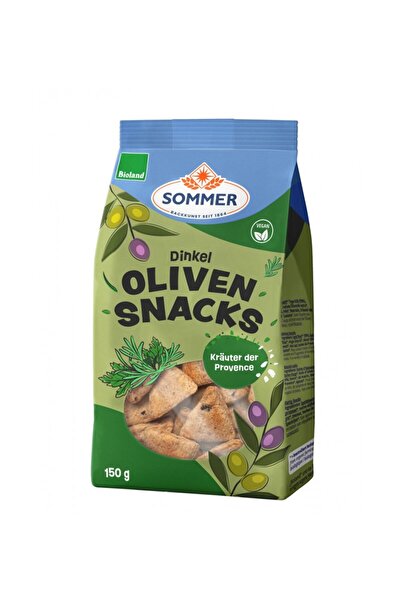 SOMMER Snack bio din faina de grau spelta cu masline si ierburi de Provence, 150g