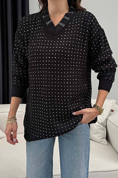 Melike Tatar Πλεκτό πουλόβερ με πέτρες 32-7002-1