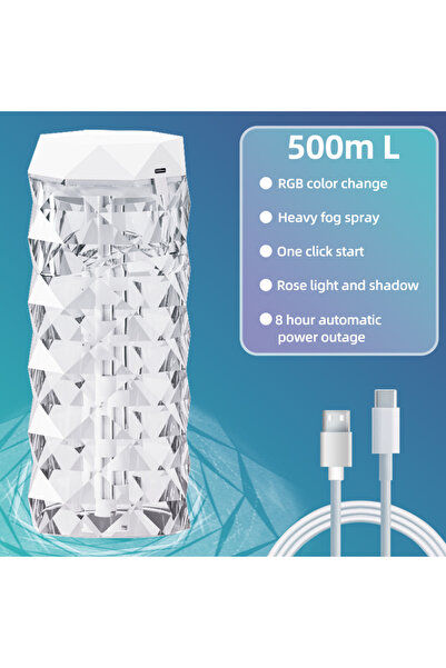 Choice مرطب هواء 500 مل مع ناشر عطر للعلاج بالروائح ومنفذ USB ورذاذ كريستالي ...