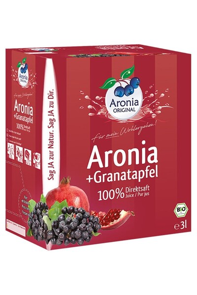 Aronia Original Suc bio pur de aronia cu rodie, 3l