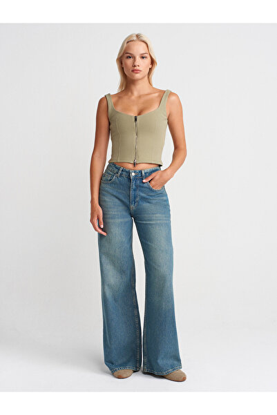 Dilvin 31978 Zippered Top-Cagla (or Top-Cagla with Zipper)