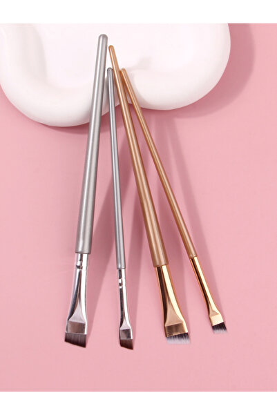 Choice4 فرشاة تحديد العيون السائلة الذهبية والفضية المكونة من 4 قطع رفيعة للغاية وزاوية مائلة ورأس مسطح لفرشاة الحواجب