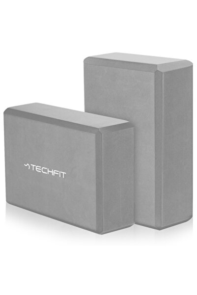 Techfit Yoga Bricks, Set of 2 Pieces, Gray, 22.5 x 15 x 7.6 cm