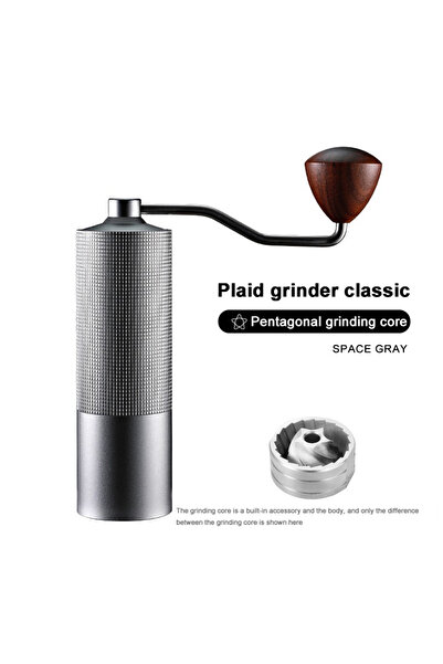 Choice Light Grey Aluminium alloy Hand Cranked Bean Grinder Seven Star Coffee Grinder Household Steel Core